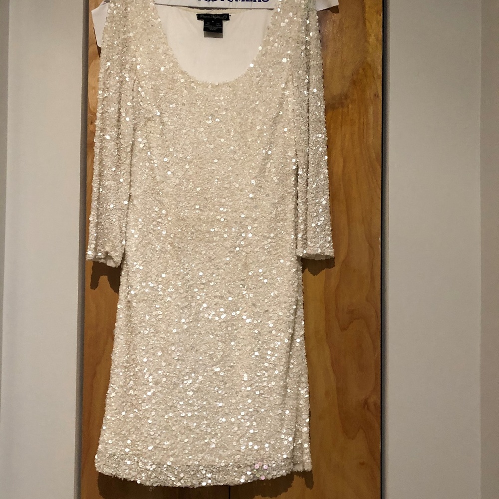 White sequined evening dress